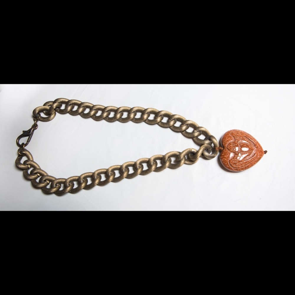 stone necklace, heart shaped Halloween theme